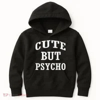 Cute But Psycho Funny Meme Kids Hoodie thumb 0