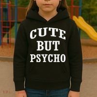 Cute But Psycho Funny Meme Kids Hoodie thumb 3