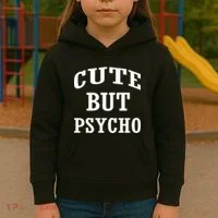 Cute But Psycho Funny Meme Kids Hoodie thumb 3
