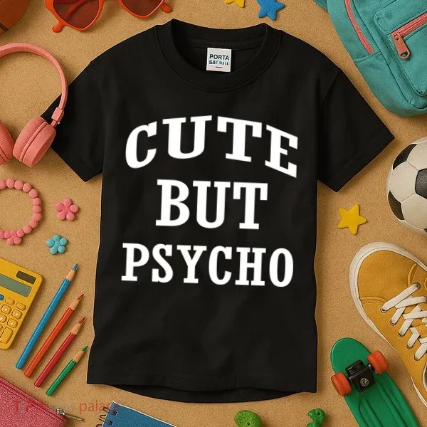 Cute But Psycho Funny Meme Kids T-Shirt
