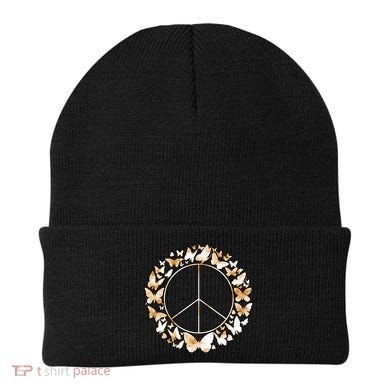 Cute Butterfly Peace Sign Beanie