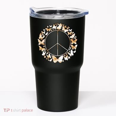 Cute Butterfly Peace Sign Tumbler
