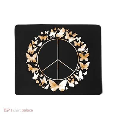 Cute Butterfly Peace Sign Mousepad