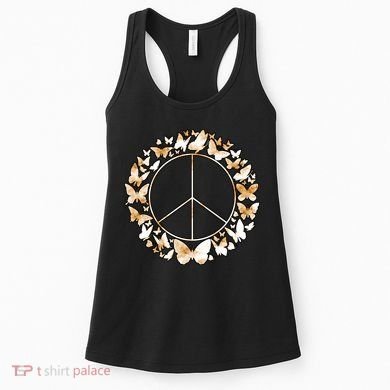 Cute Butterfly Peace Sign Women's Tank Top
