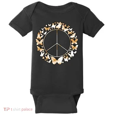 Cute Butterfly Peace Sign Baby Bodysuit