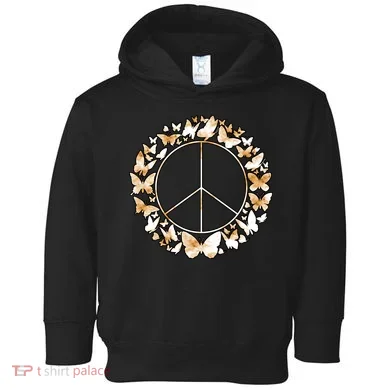Cute Butterfly Peace Sign Toddler Hoodie