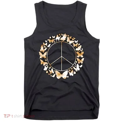 Cute Butterfly Peace Sign Tank Top