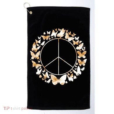 Cute Butterfly Peace Sign Golf Towel