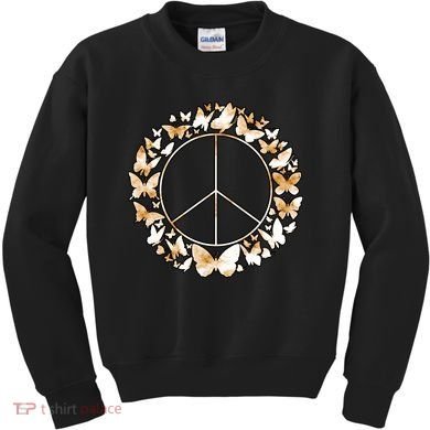 Cute Butterfly Peace Sign Kids Sweatshirt