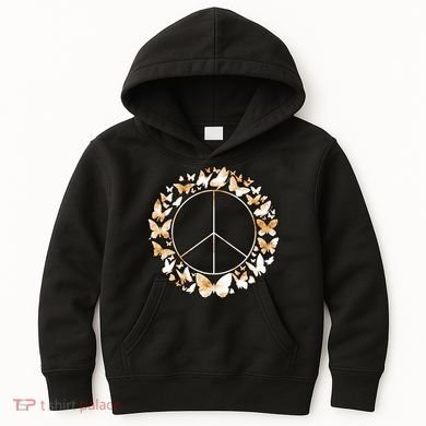 Cute Butterfly Peace Sign Kids Hoodie