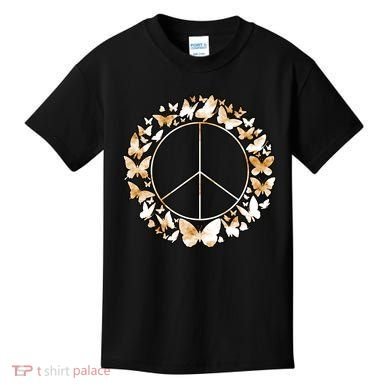 Cute Butterfly Peace Sign Kids T-Shirt