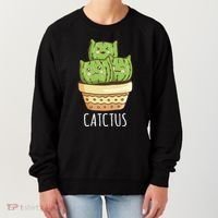 Cute Cactus Three Cats Women's Sweatshirt thumb 0