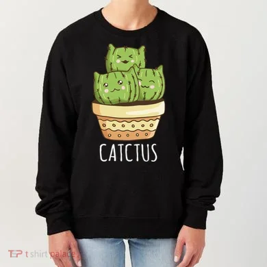 Cute Cactus Three Cats Women's Sweatshirt