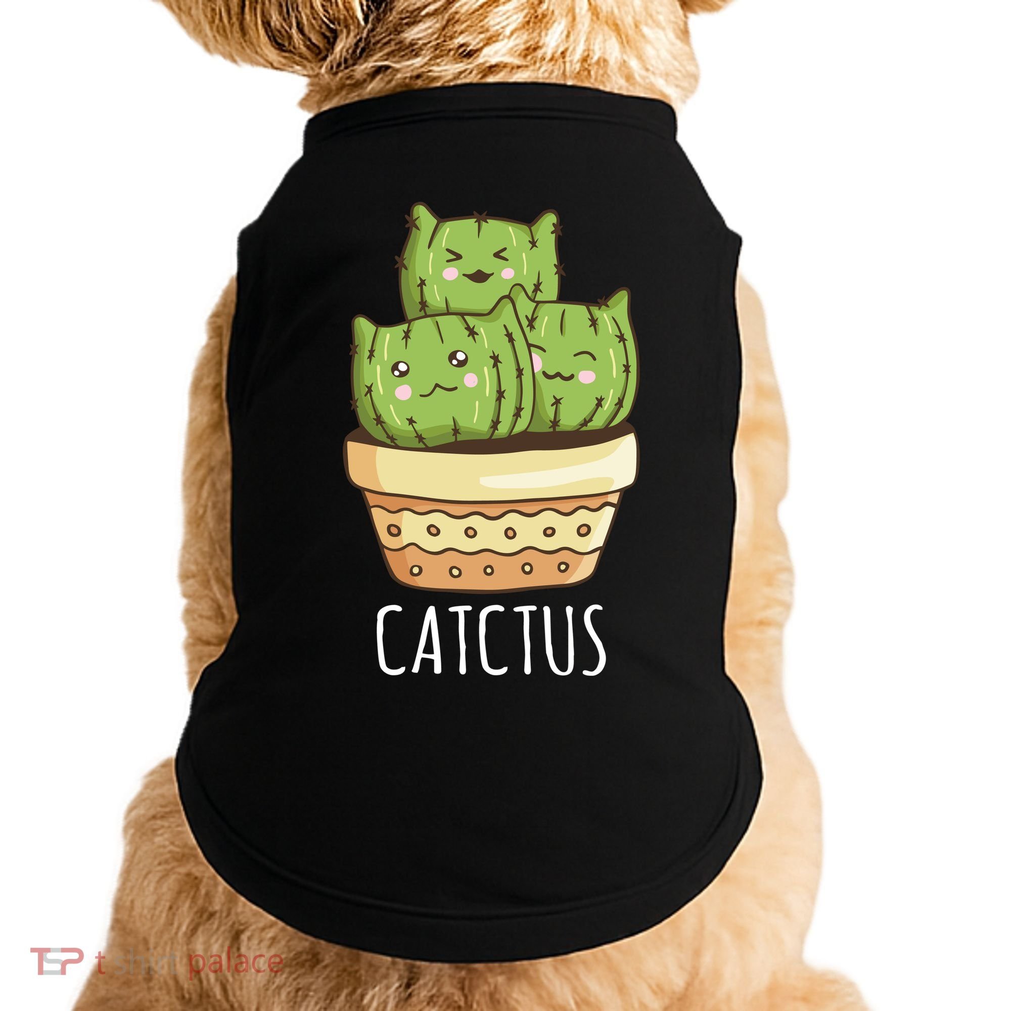 Cute Cactus Three Cats Doggie Tank