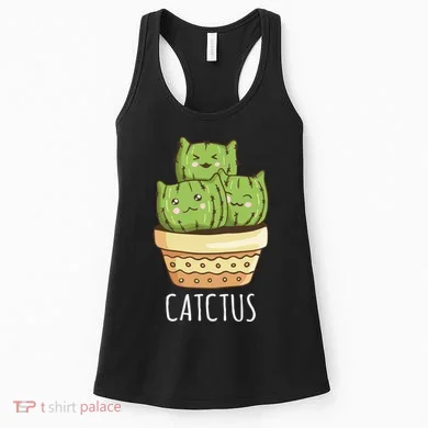 Cute Cactus Three Cats Women's Tank Top