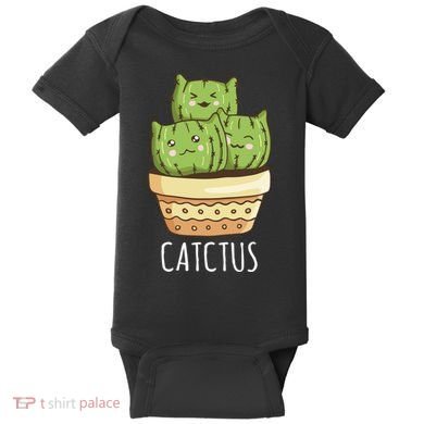 Cute Cactus Three Cats Baby Bodysuit