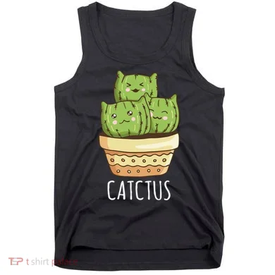 Cute Cactus Three Cats Tank Top
