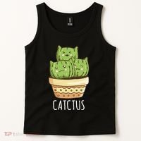 Cute Cactus Three Cats Tank Top thumb 2