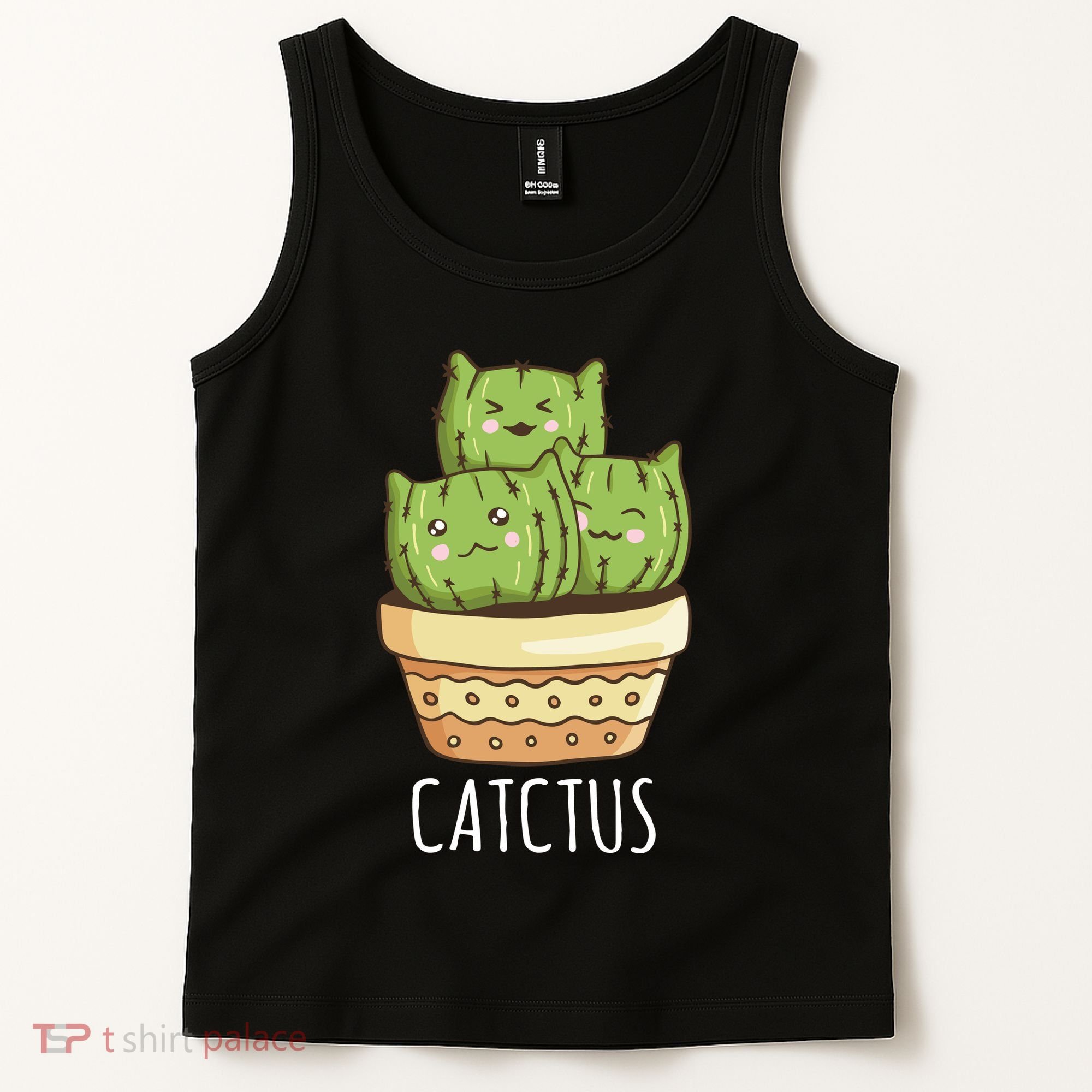 Cute Cactus Three Cats Tank Top