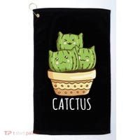 Cute Cactus Three Cats Golf Towel thumb 0