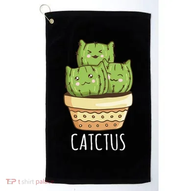 Cute Cactus Three Cats Golf Towel