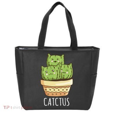Cute Cactus Three Cats Tote Bag