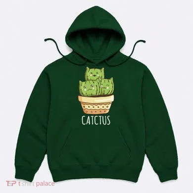 Cute Cactus Three Cats Hoodie
