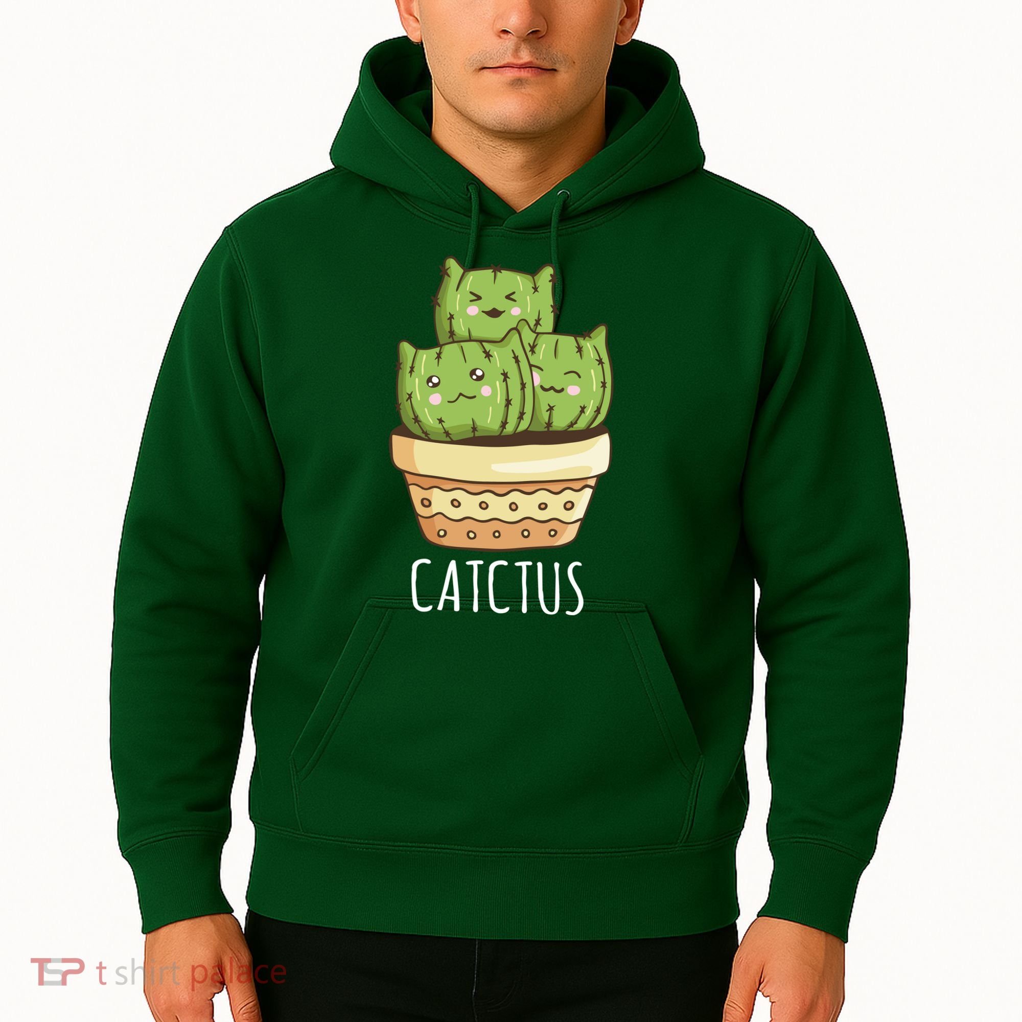 Cute Cactus Three Cats Hoodie