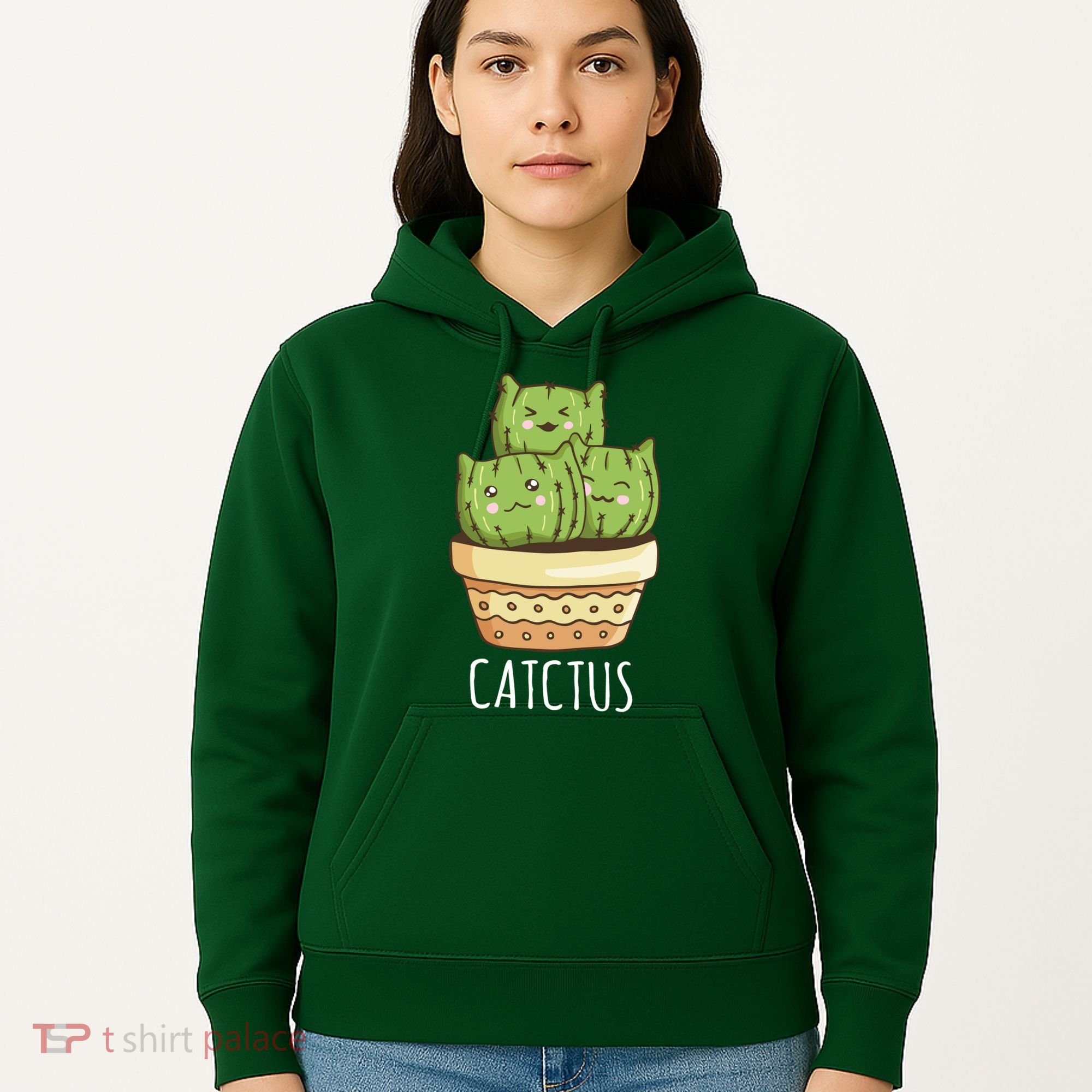 Cute Cactus Three Cats Hoodie