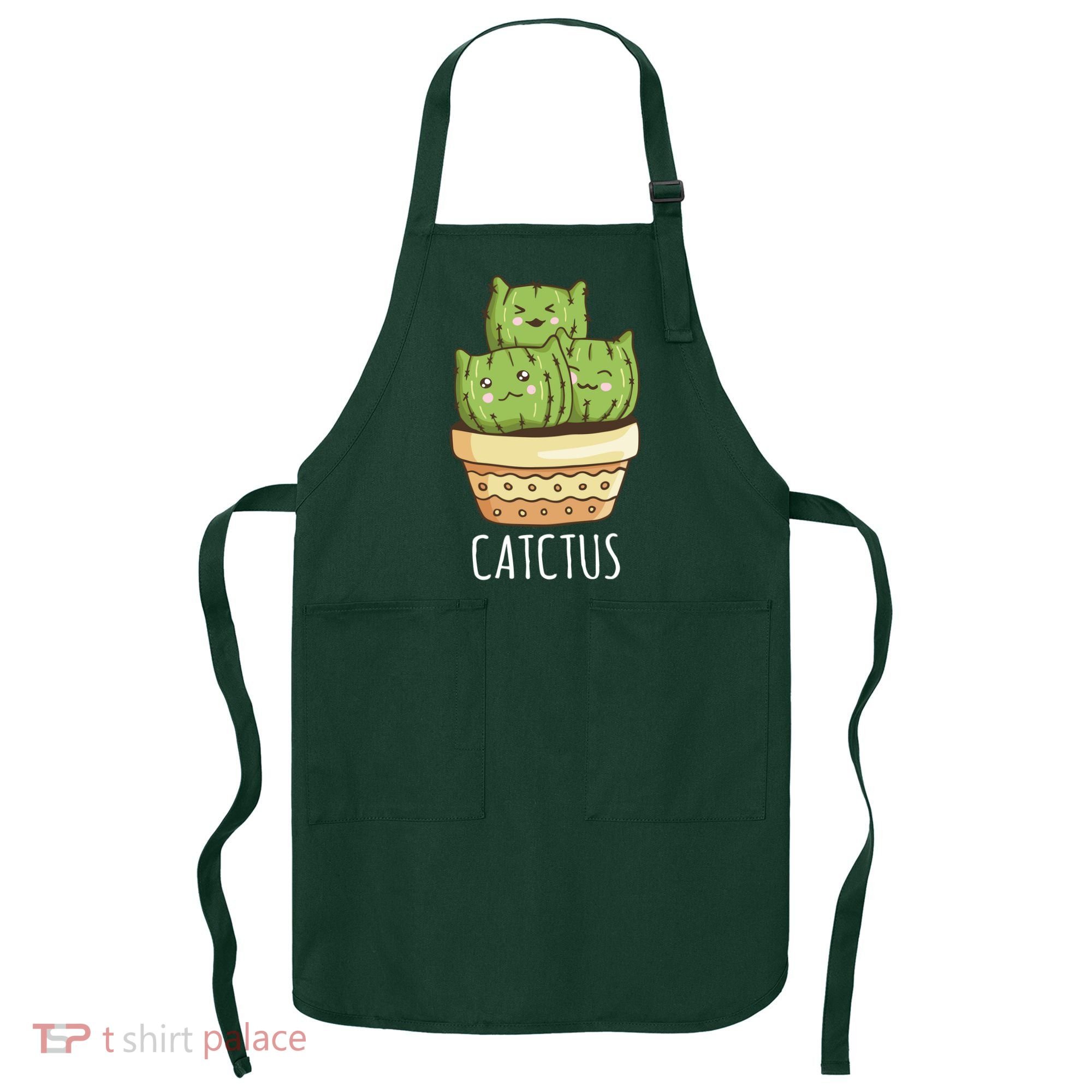 Cute Cactus Three Cats Apron