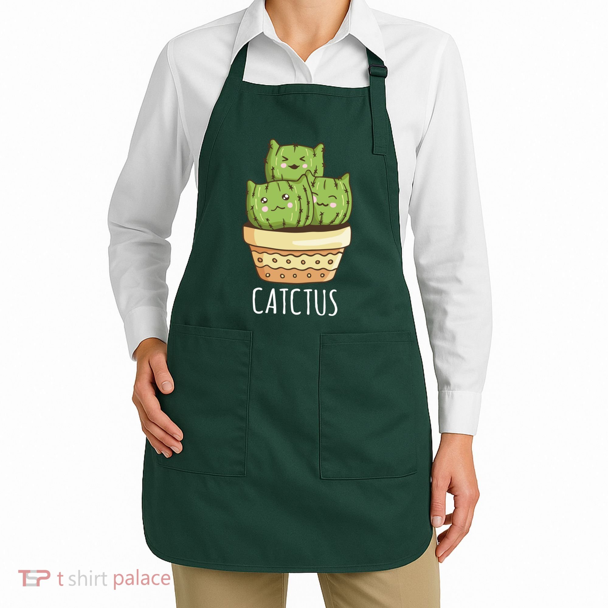 Cute Cactus Three Cats Apron