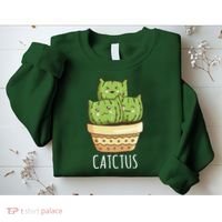 Cute Cactus Three Cats Sweatshirt thumb 2