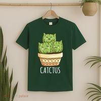 Cute Cactus Three Cats T-Shirt thumb 2