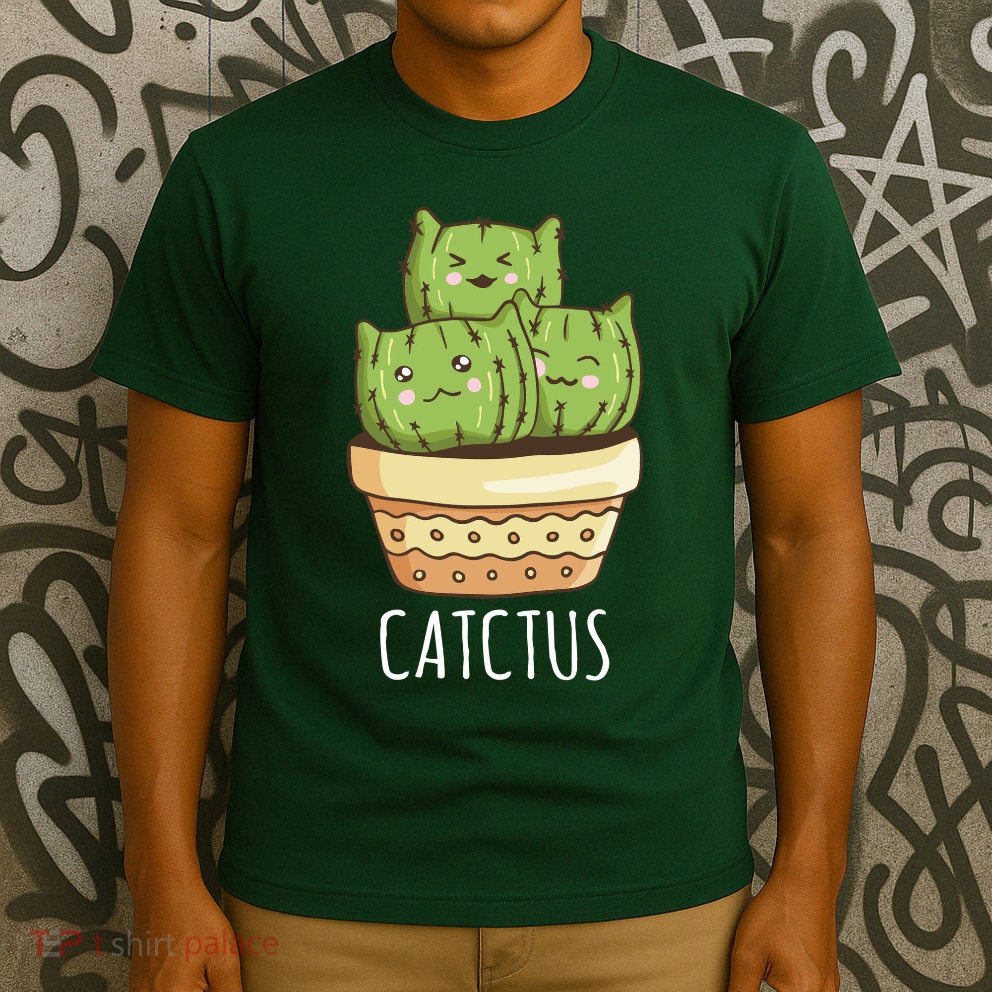 Cute Cactus Three Cats T-Shirt