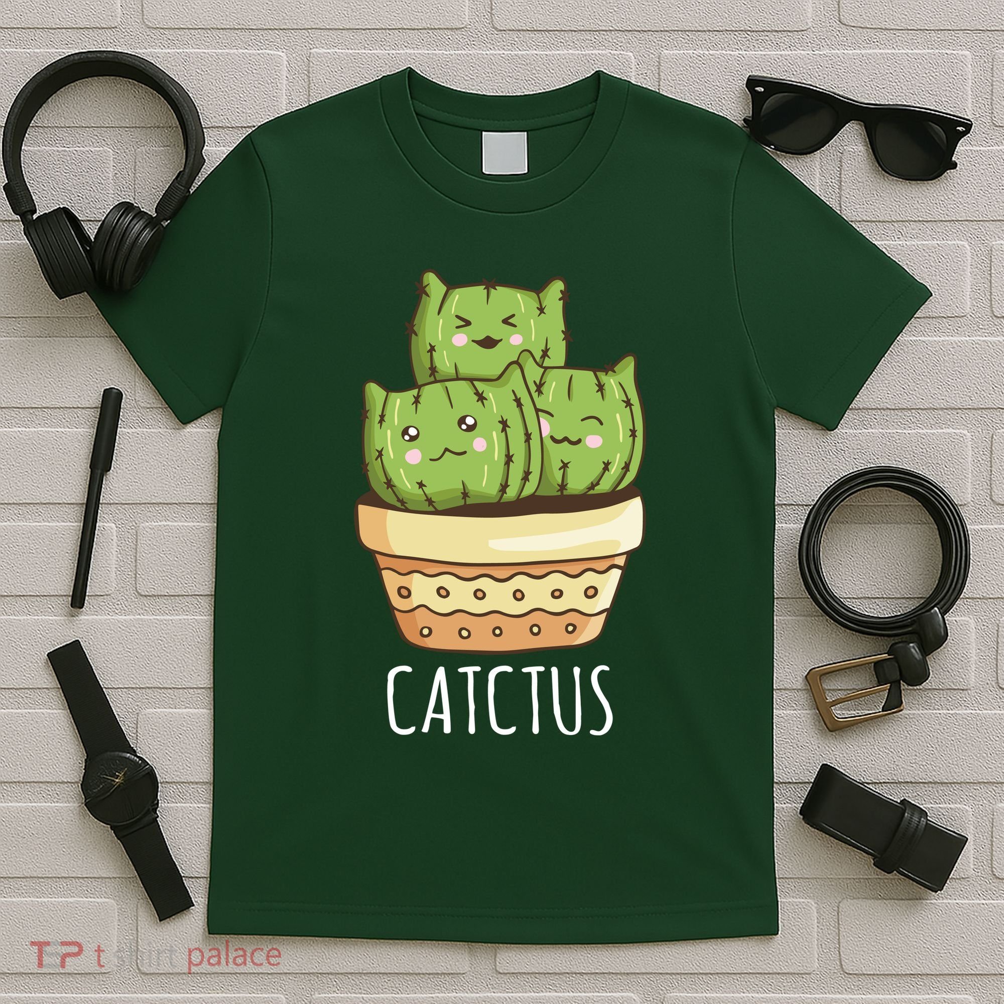 Cute Cactus Three Cats T-Shirt