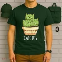 Cute Cactus Three Cats T-Shirt thumb 6