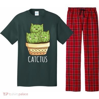 Cute Cactus Three Cats Pajama Set