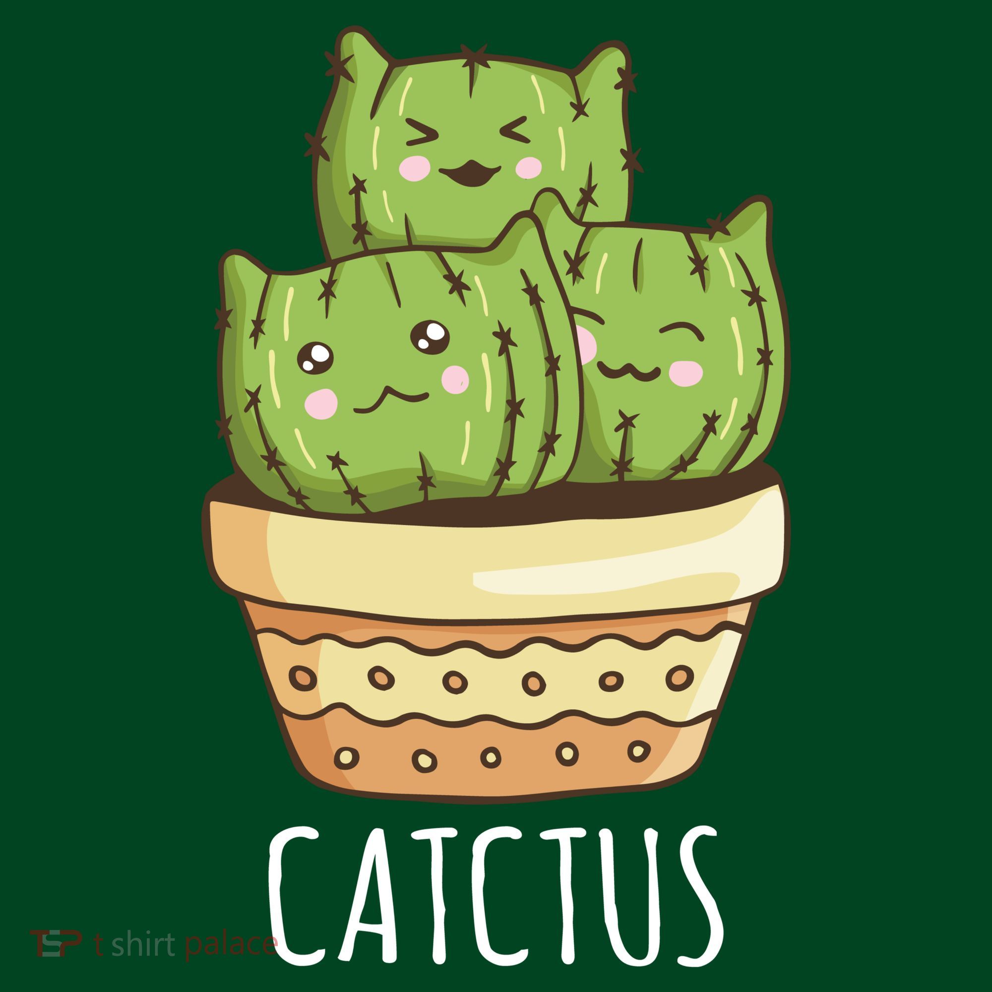 Cute Cactus Three Cats Pajama Set