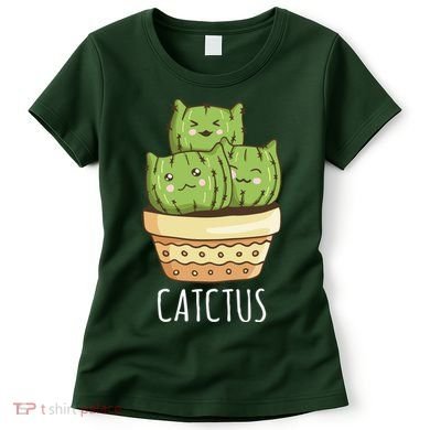 Cute Cactus Three Cats Women's T-Shirt