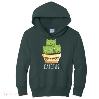 Cute Cactus Three Cats Kids Hoodie