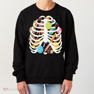 Cute Candy Skeleton Rib Cage Halloween Women's Sweatshirt