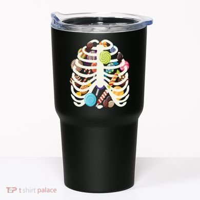 Cute Candy Skeleton Rib Cage Halloween Tumbler