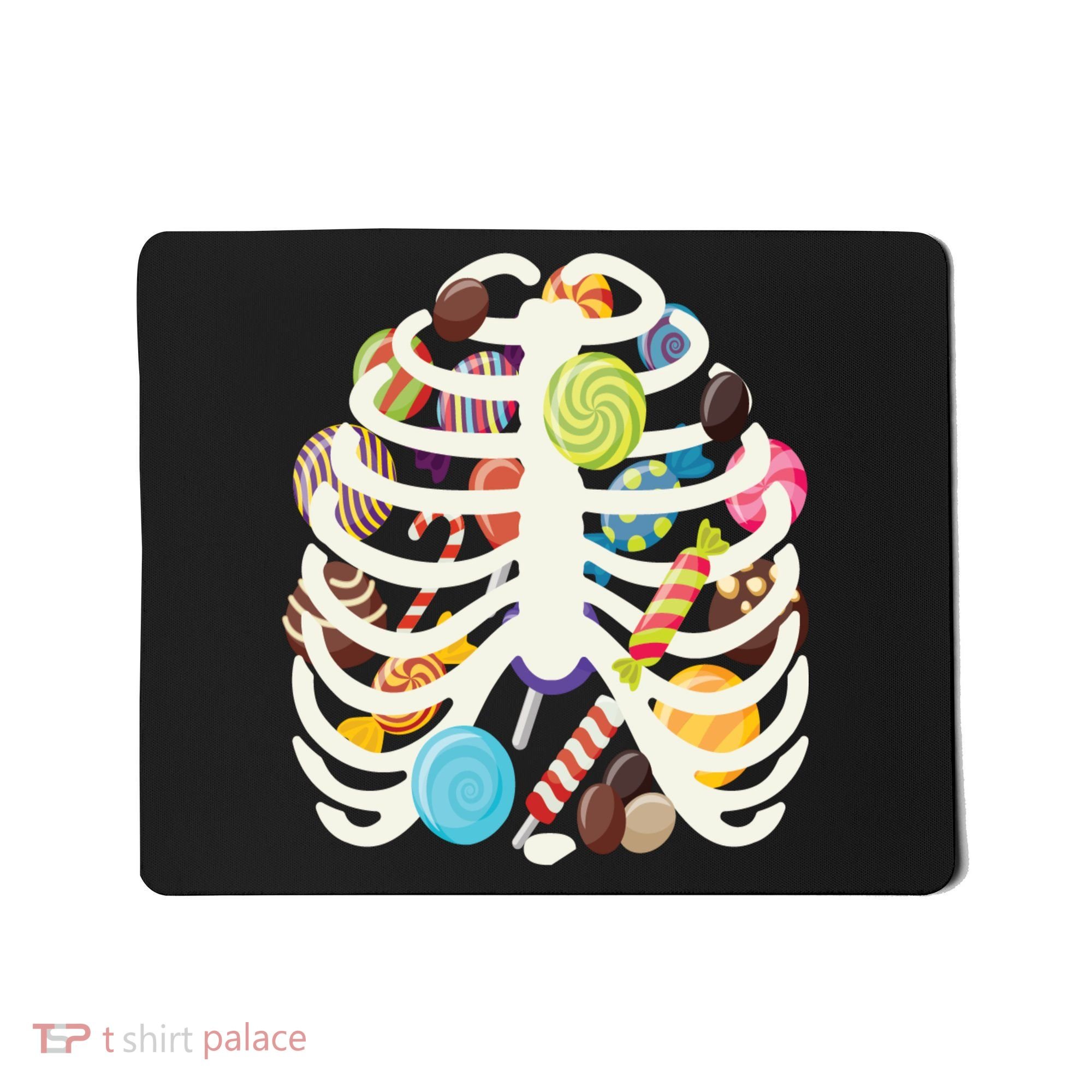 Cute Candy Skeleton Rib Cage Halloween Mousepad