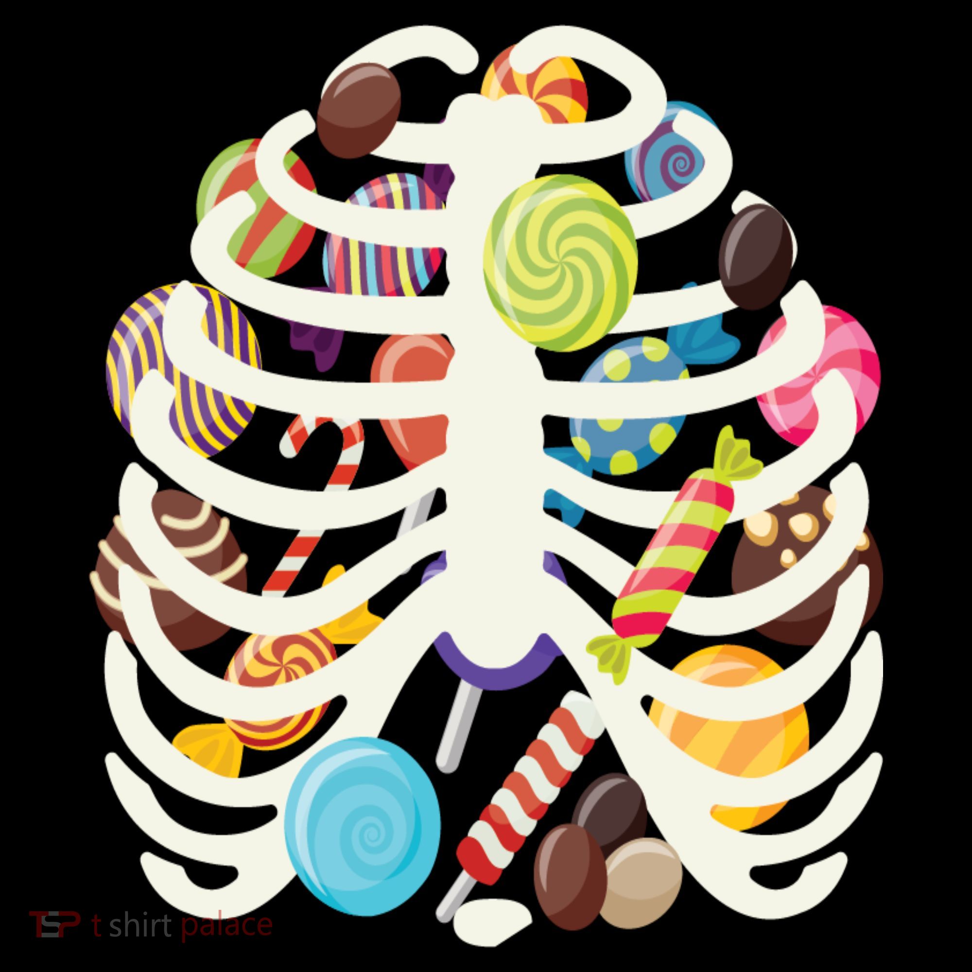 Cute Candy Skeleton Rib Cage Halloween Baby Bodysuit