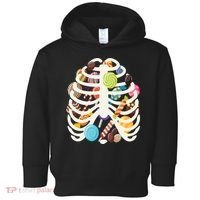 Cute Candy Skeleton Rib Cage Halloween Toddler Hoodie thumb 0