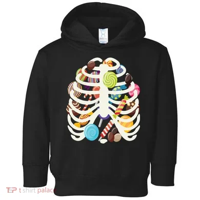 Cute Candy Skeleton Rib Cage Halloween Toddler Hoodie