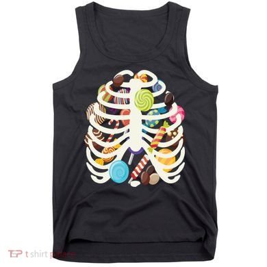 Cute Candy Skeleton Rib Cage Halloween Tank Top