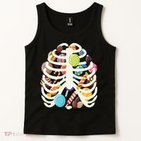 Cute Candy Skeleton Rib Cage Halloween Tank Top thumb 2