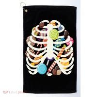 Cute Candy Skeleton Rib Cage Halloween Golf Towel thumb 0