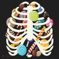 Cute Candy Skeleton Rib Cage Halloween Golf Towel thumb 3